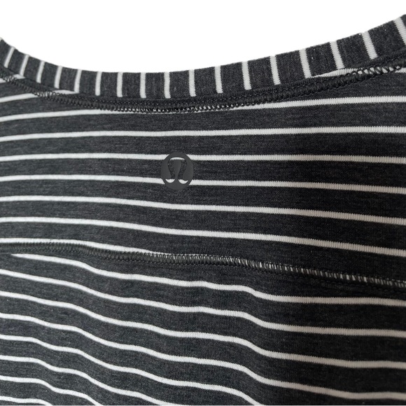 lululemon | To The Point Long Sleeve Modern Stripe Heathered Black White 6 - Picture 5 of 5